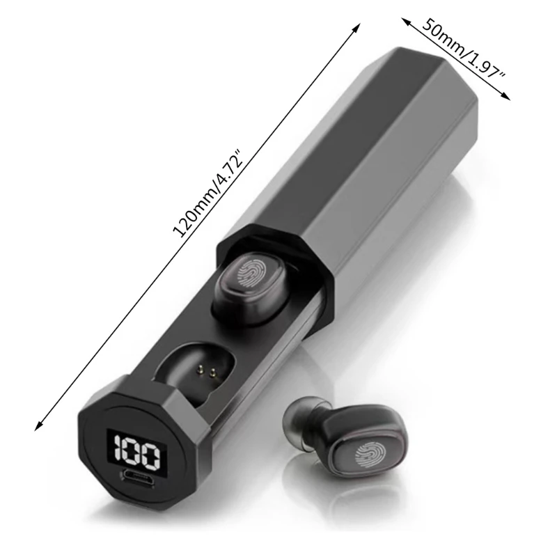 

Bluetooth-compatible Earphones Wireless Earbuds TWS B9 Headphones Sports Waterproof with HiFi Stereo LED Digital Display Black
