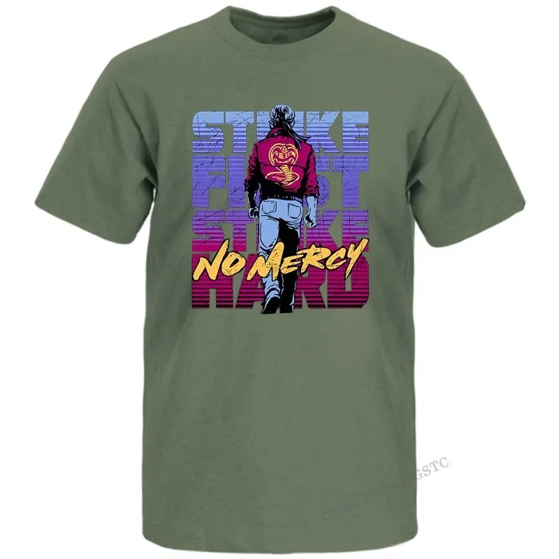 

Футболка Strike First Strike мужская с принтом кобры Кай, хлопковая рубашка, топ на День отца, s