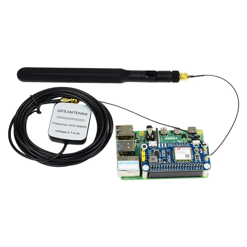 Шляпа Waveshare NB-IoT/Cat-M(EMTC)/GNSS для Raspberry Pi основанная на SIM7080G применима по всему миру |