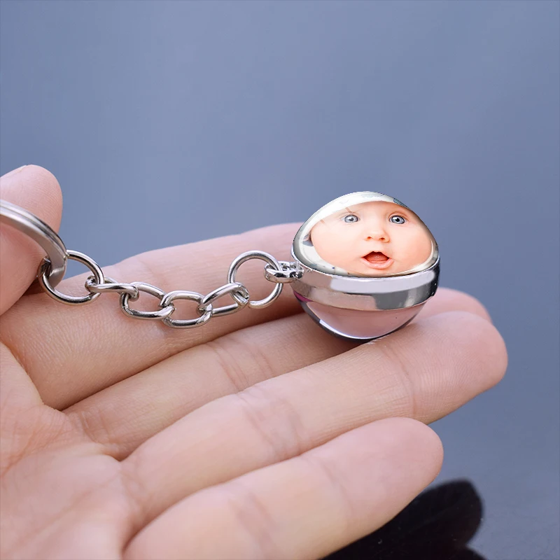 Diy брелок с логотипом на заказ стеклянный шар персонализированный для ключей