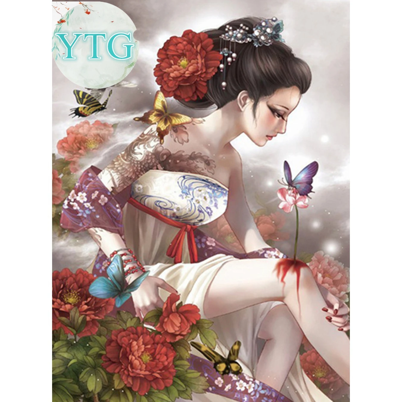 5D Full Diamond Painting Lady Embroidery Fashion DIY Needlework Round Rhinestone Mosaic Cross Stitch Home Decoration Art | Дом и сад