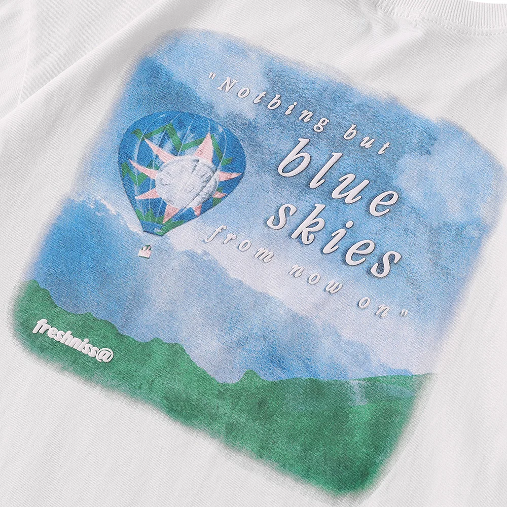 

Aolamegs T Shirt Men Harajuku Mountain Painting Printed Men's Tee Shirts Summer Loose Casual 3 Color Optional Hipster Streetwear