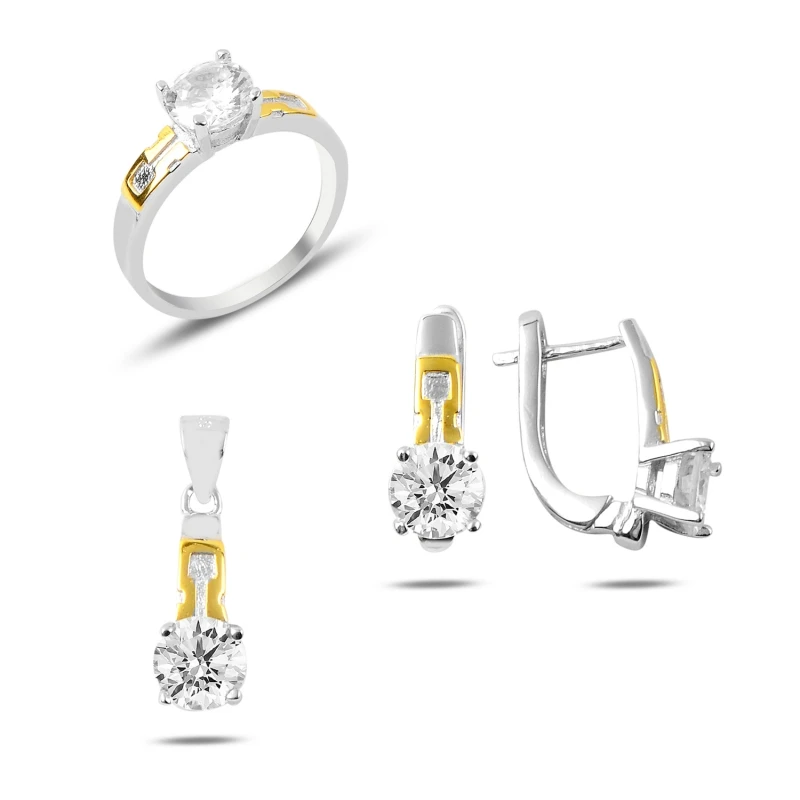 

Silverlina Silver Zircon Stone Engagement Set
