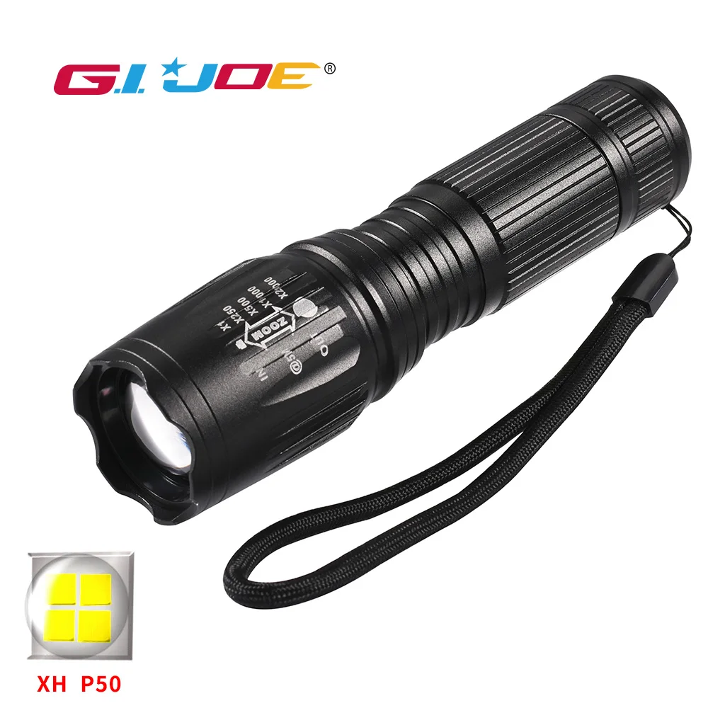 Супер яркий светодиодный фонарь XHP50 Zoom Power 5 режимов работы 18650 или 22650 аккумулятор
