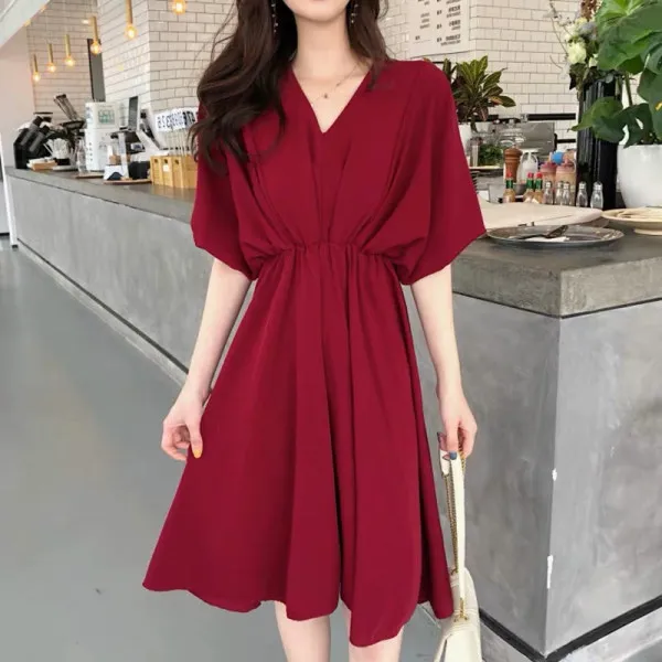 

Новинка 2021, модная женская одежда, летнее женское платье с V-образным вырезом, женские платья