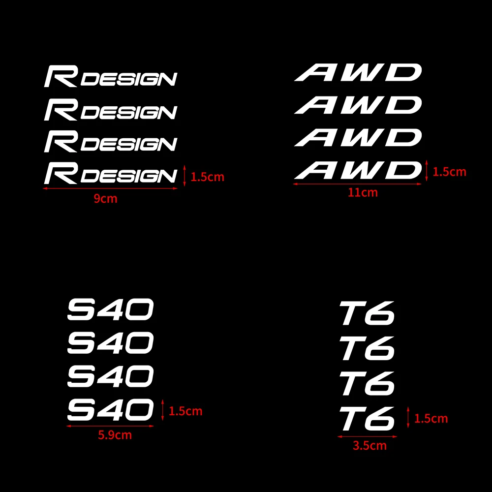 4 шт. водонепроницаемые наклейки на дверные ручки Volvo R Design S40 S60 S90 XC40 XC60 V50 V60 V90 T6 |