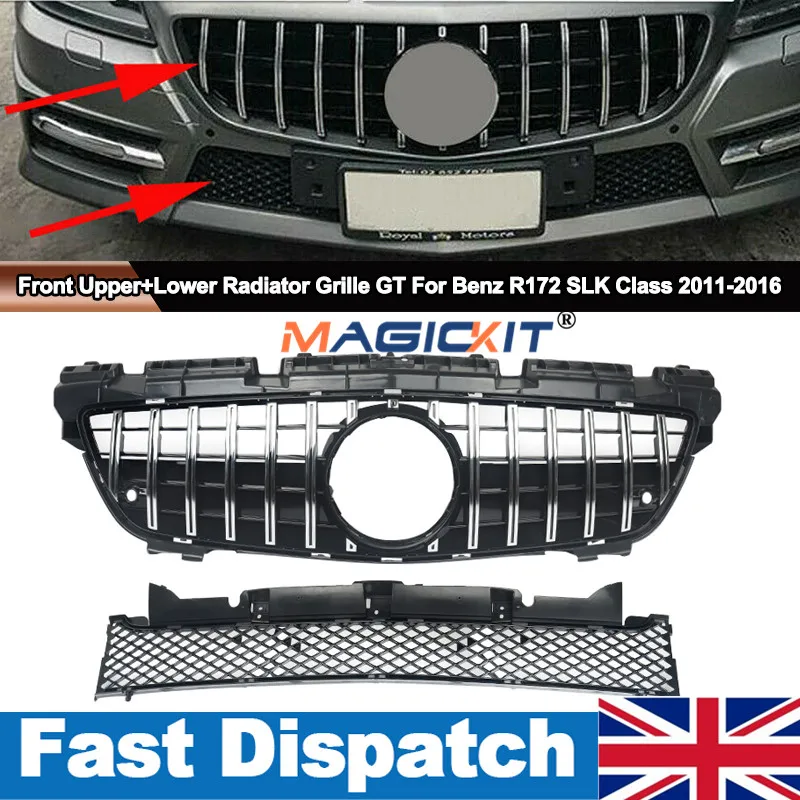 

MagicKit SLK R172 GT GRILLE SILVER 2012 2013 2014 2015 2016 SLK200 SLK300 + LOWER