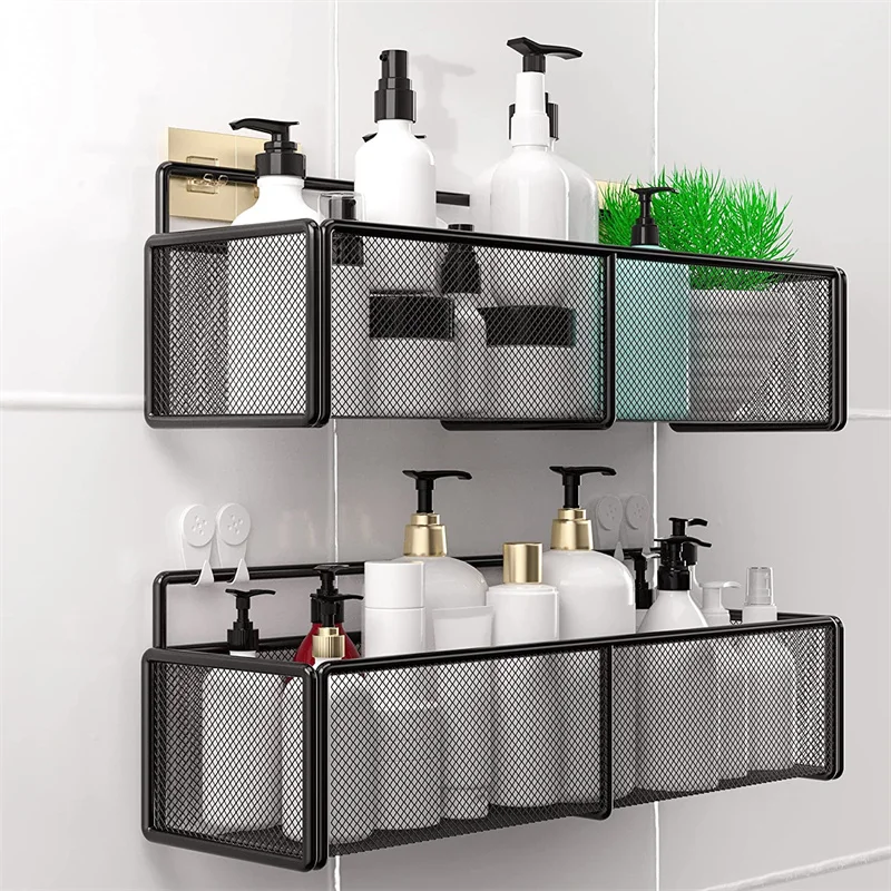 

Shower Caddy Shelf Accessories Modern Matte Black Bathroom Corner Shelves Kitchen Wall Shelf Shower Shampoo Storage Rack