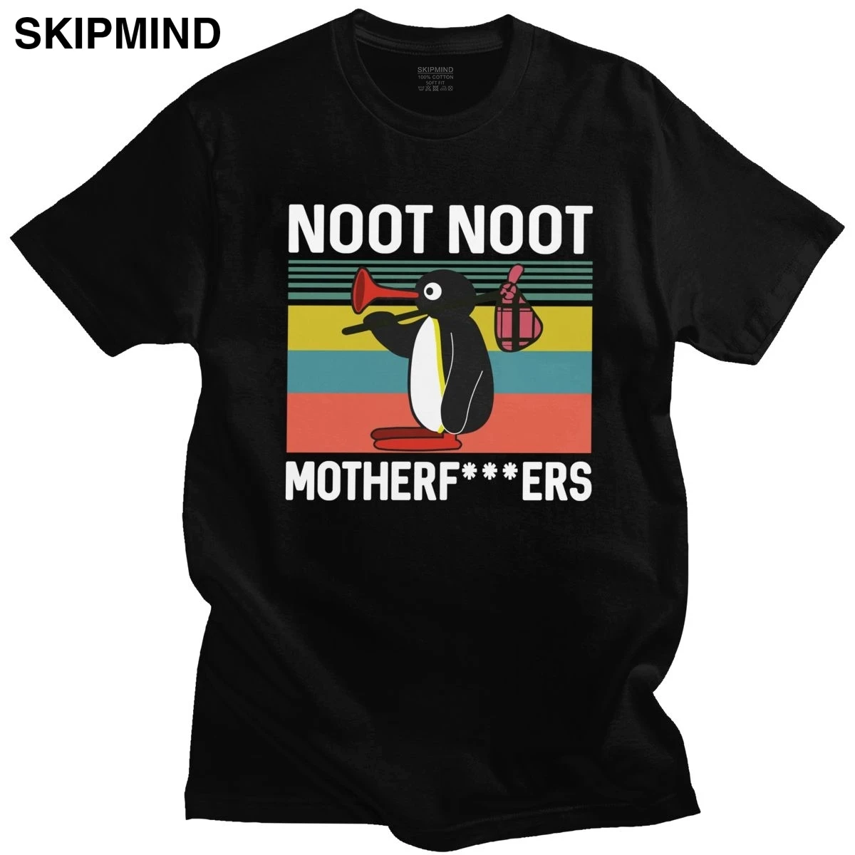 Футболка мужская с забавным аниме Noot Pingu тенниска из чистого хлопка принтом