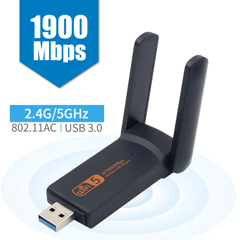 USB беспроводной Wifi адаптер 1900 Мбит/с двухдиапазонный ключ 3 0 сетевая карта 2 4G/5 ГГц