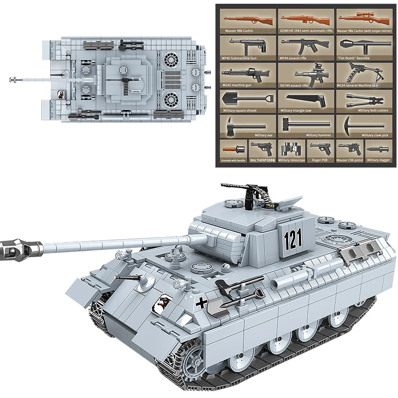 Немецкие танковые строительные блоки совместимые с LegoED City военные фигурки