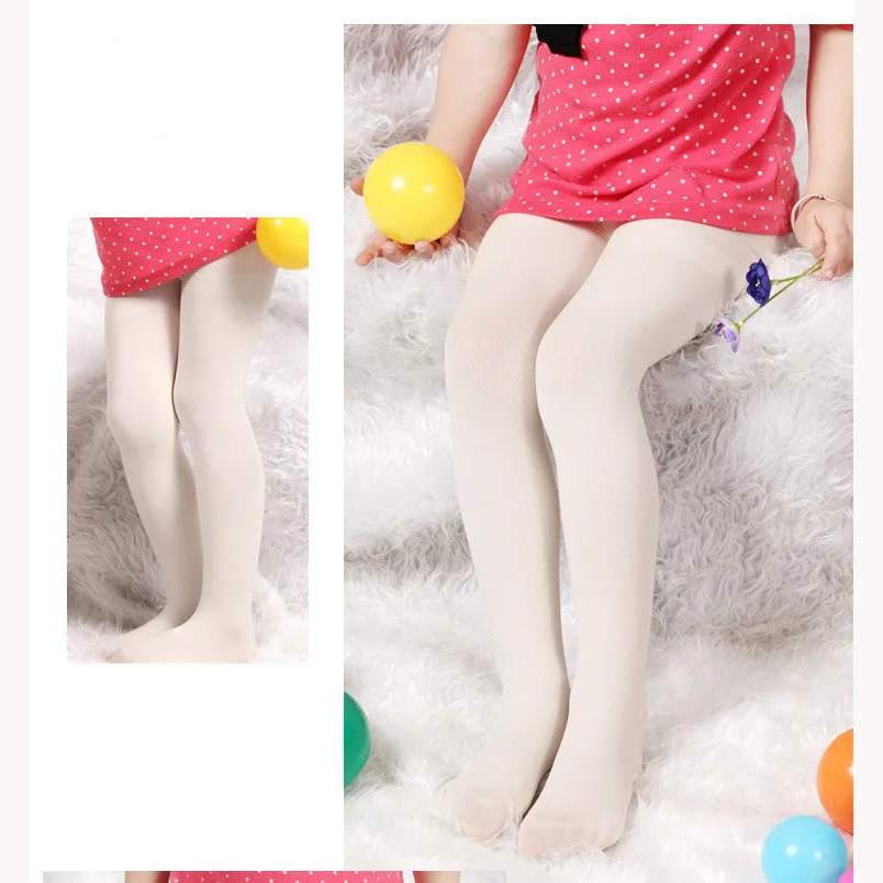 Детские колготки летние белые Танцевальные чулки бархатные шитые шелковые
