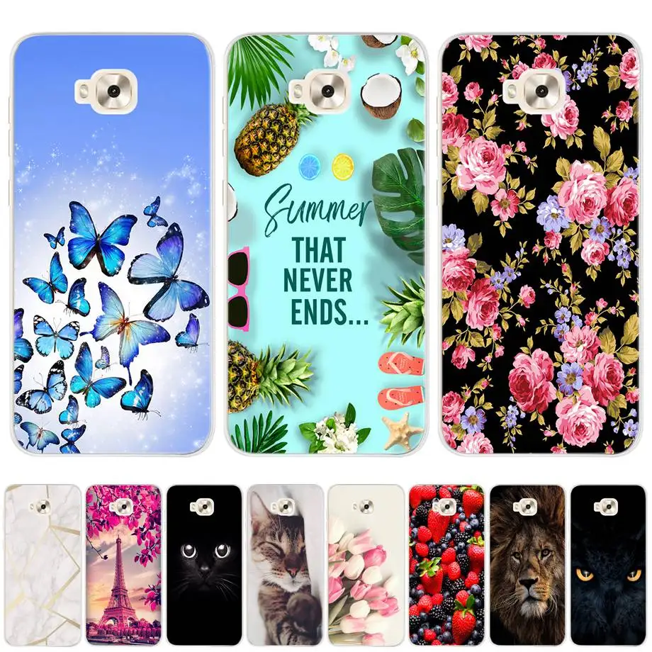 Силиконовый чехол для Asus Zenfone 4 Selfie ZD553KL X00LD, чехол с цветами для Asus Zenfone 4 Selfie ZB553KL, Мягкий бампер 5,5 дюйма