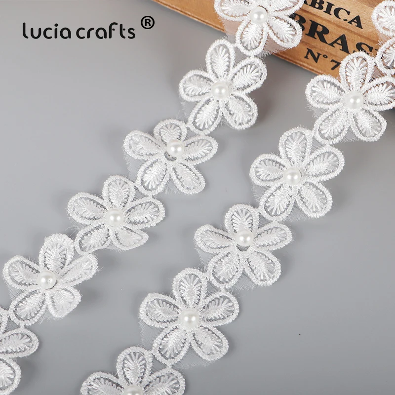 Lucia Crafts кружевная отделка с цветочной вышивкой и жемчужинами аксессуары для