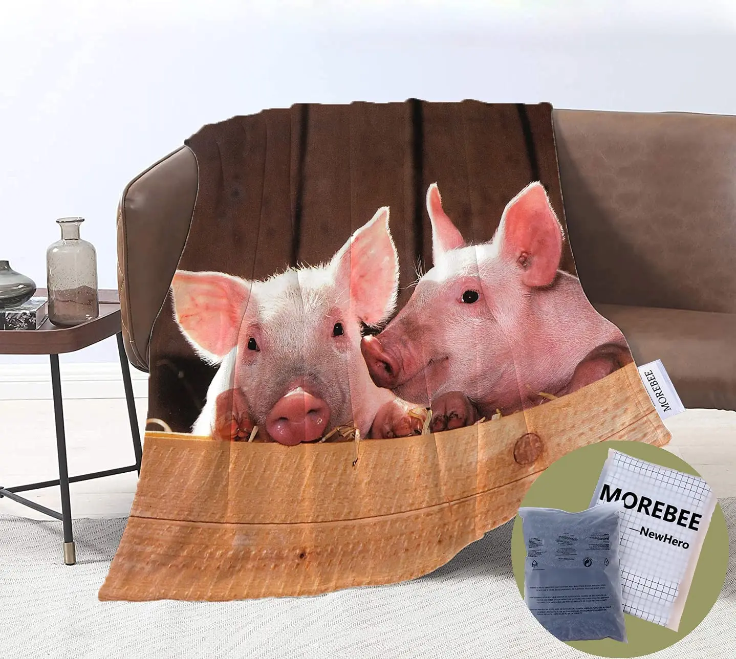 

Morebee свинья Флисовое одеяло индивидуальный дизайн мягкое искусственное одеяло для кровати дивана Путешествия Кемпинга