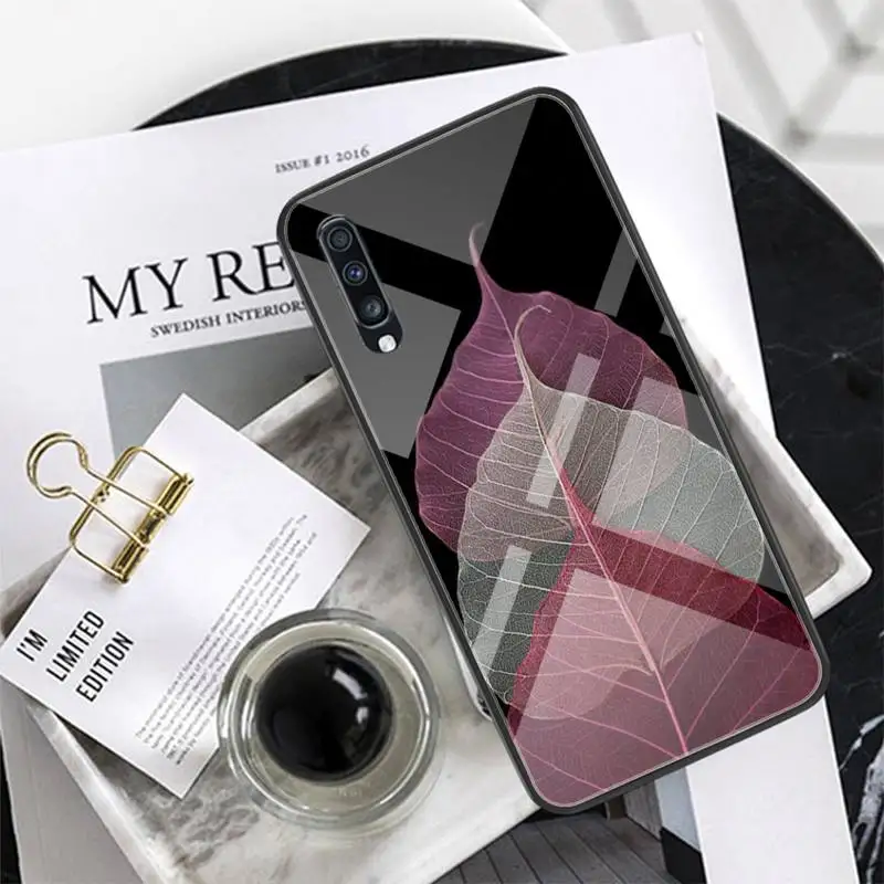 

Leaves Piece Glass Phone Case Back Shell For Xiaomi Redmi Note 7 5 4 6 6A Mi 8SE 8 6 Lite Mix 2 2s Note 3 Cover