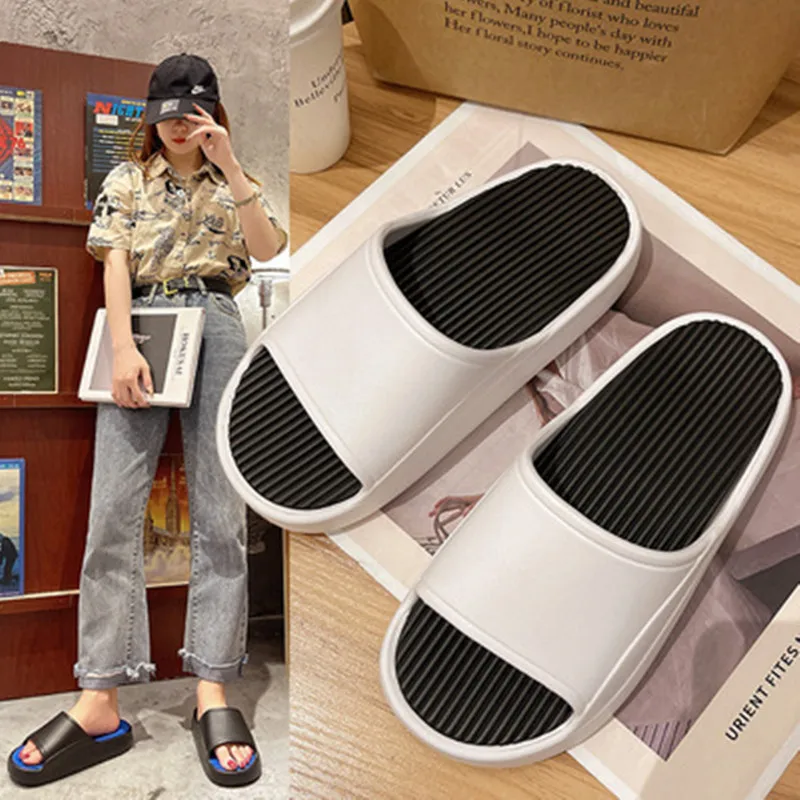 2021 New Men's Slippers Indoor Home Summer Beach Outdoor Slides Ladies Slipper Platform Mules Shoes Woman Flats woman slipper bling crystal embellished woman slides feather decor summer outdoor shoes woman flats brand runway zapatos mujer