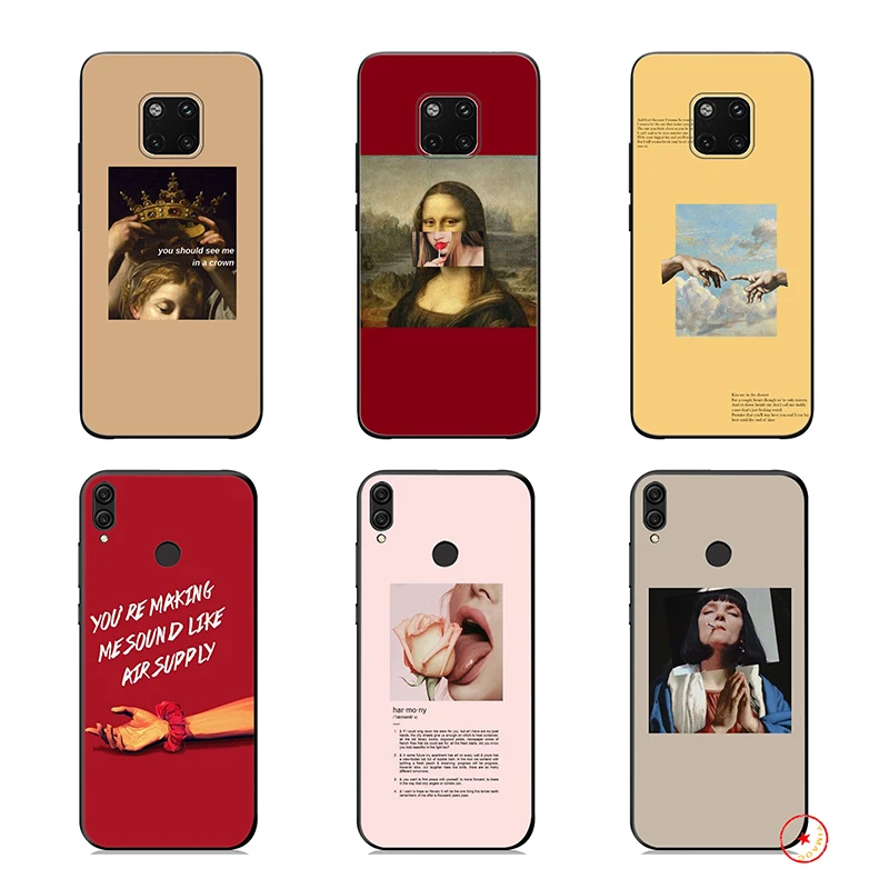 Art Aesthetic Van Gogh Mona Lisa Soft Silicone Case for Huawei P30 P20 P10 Lite Pro P Smart Plus 2018 2019 Z |