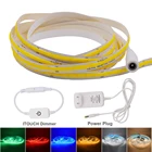 DC 12 В 24 В 5 м Светодиодная лента COB полоса iTouch диммер 320LED 384LED 528LED настенный светильник Светодиодная лента подсветка Свет внутренний декор комнаты неоновый