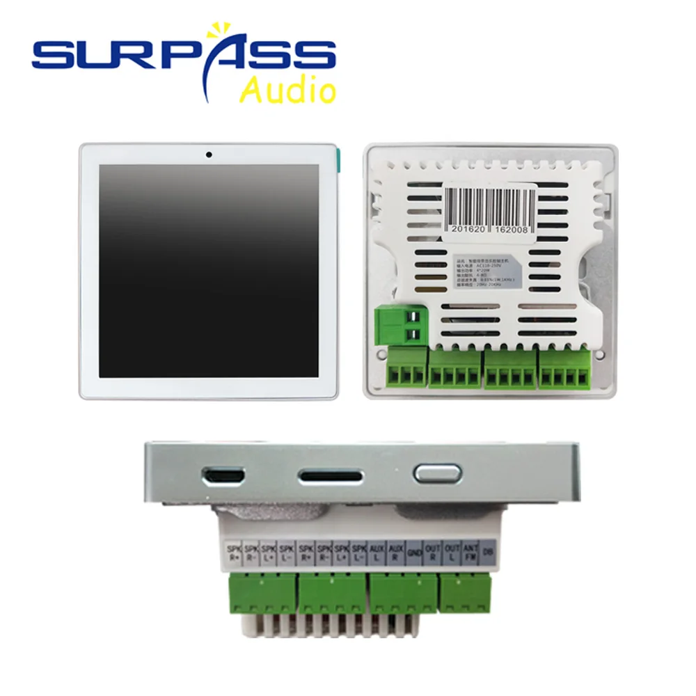 Настенный усилитель с Bluetooth для умного дома аудио мини сенсорный экран 4*20 Вт