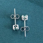 Женские серьги-гвоздики из серебра 100% пробы, с муассанитом