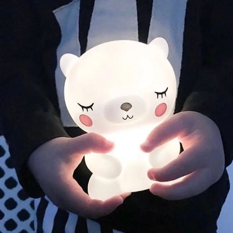 Bear Panda Led Night Light Lamp Cute Animal Cartoon Nightlight for Baby Kids Room Bedside Bedroom Living Decorative | Лампы и