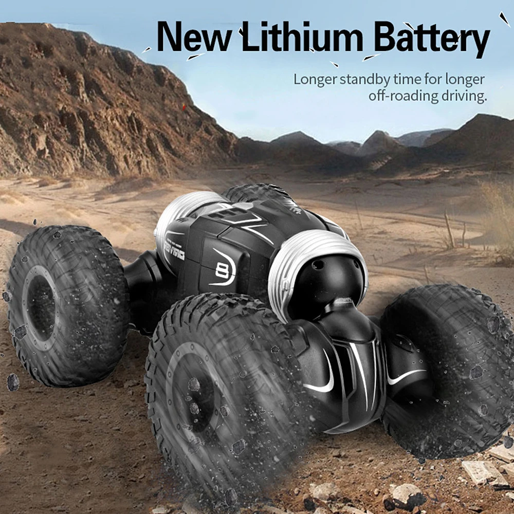 2 4 GHz RC Функция Двусторонняя барабанная деформация трюк автомобиль детские