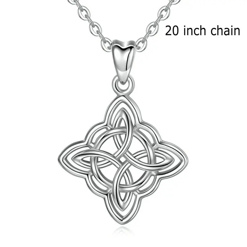 20 inch chain Eudora Стерлинговое Серебро, хорошая удача, Ирландская кельтская подвеска в форме банта с подарочной коробкой, Модные женские ювелирные изделия, Серебряный Узел, Шарм CYD200 - Окраска металла: 20 inch chain