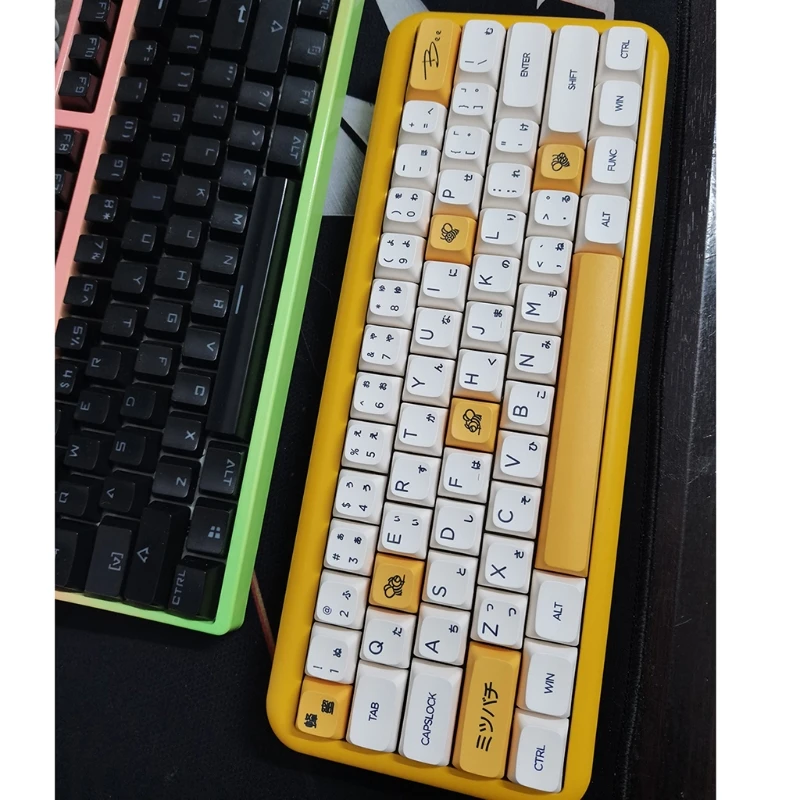 

140Keys/Set QX Profile Custom Honey Milk Theme Keycaps PBT Dye Sublimation Keycaps for MX Cherry Mechanical Keyboard