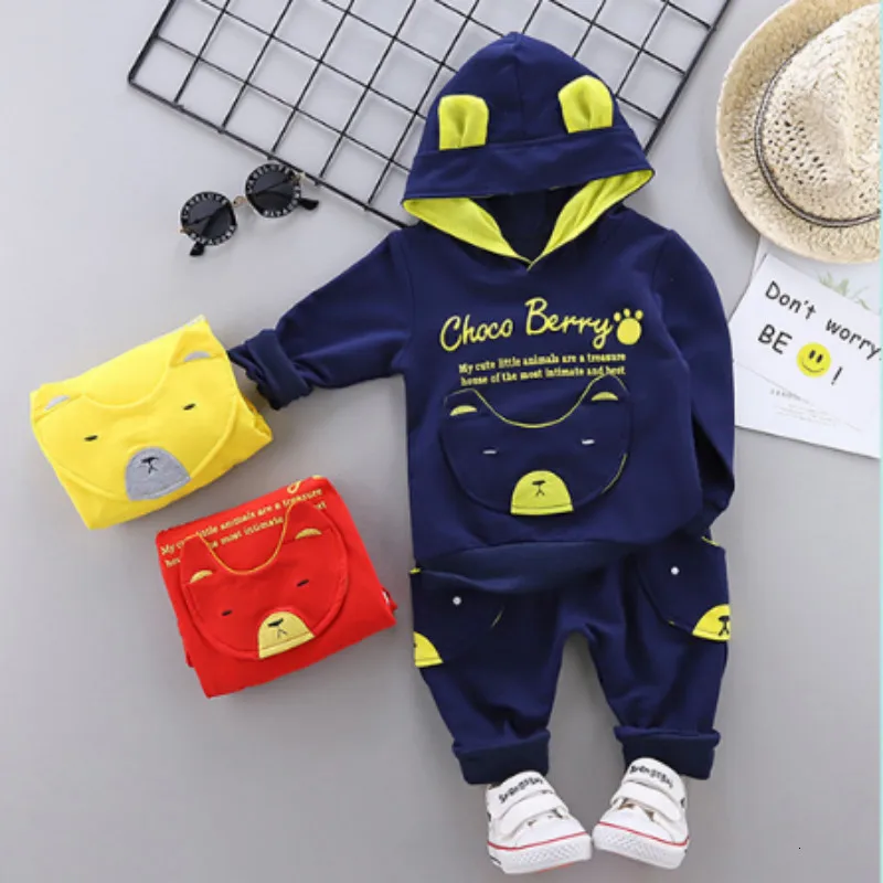 Fashion Baby Boy Girl Clothes Autumn Spring Infants Hooded Top Pants Suits Toddler Clothing Kids Casual Long Sleeve Tracksuits | Детская