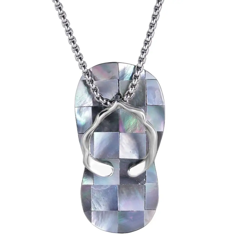 Шлепанцы серебряного цвета SUNYIK в виде натуральной морской ракушки подходят для