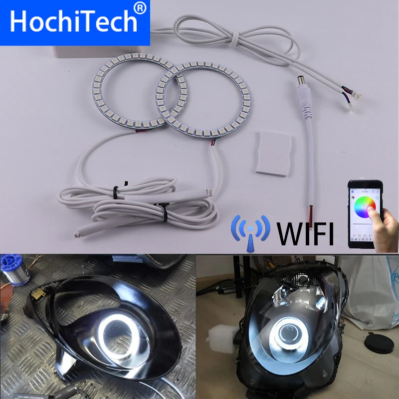 Wifi беспроводной RGB многоцветный светодиодный Ангел глаз Halo кольца Дневной