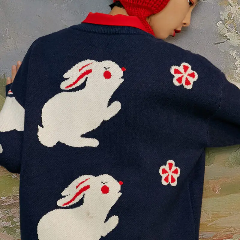 Unifree winter 2019 new women's long sleeve loose print casual warm sweater trend U194K361RR | Женская одежда