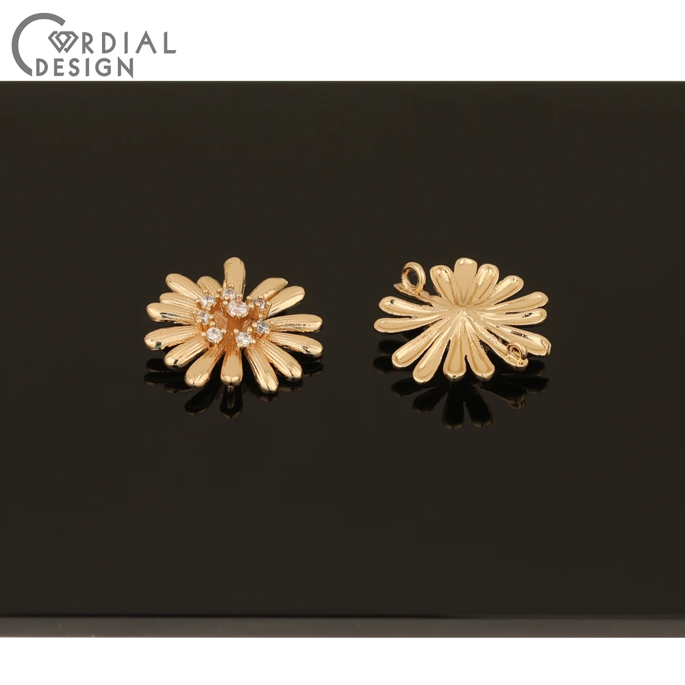 

Cordial Design 50Pcs 18*18MM DIY Pendant/Earrings Accessories/Hand Made/Flower Shape/CZ Charms/Jewelry Findings & Components