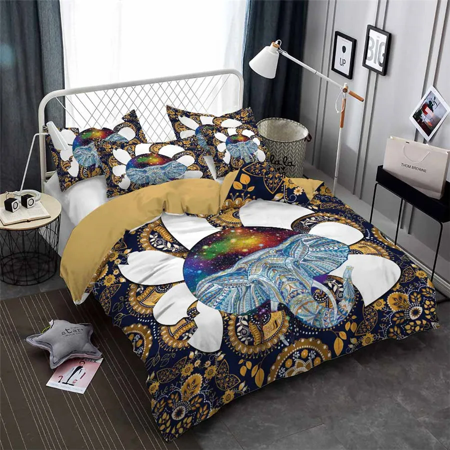 HELENGILI 3D Постельное белье звездное небо с принтом слона постельное Bedcloth Наволочка