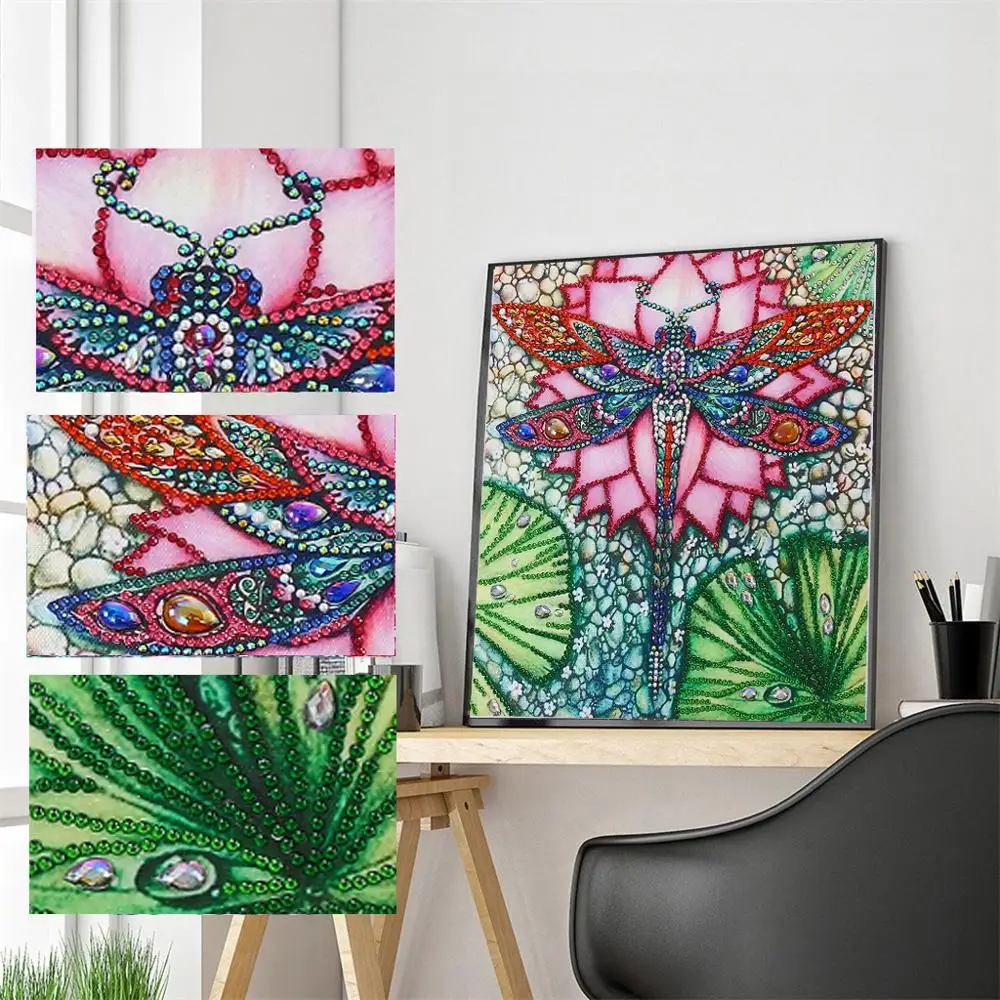 

5D Special-shaped Diamond Painting DIY Part Drill Color dragonfly Arts Embroidery Kits Mosaic Resin Craft Home Wall Decortions