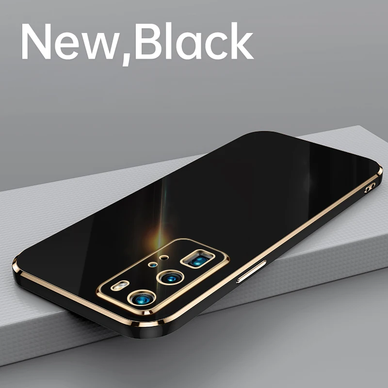 

Luxury Cute Square Plating Silicone Phone Case For Huawei P40 P30 P20 Lite Mate 40 30 20 Pro Ultra-thin Lens Protection Cover