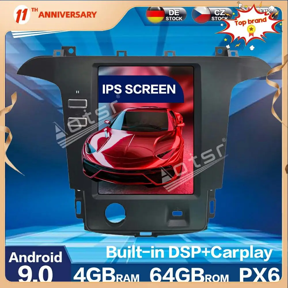 

For Ford S-Max Galaxy 2007 - 2015 Vertical screen Tesla Android 9.0 Multimedia 4G+64GB Car Radio Player Auto GPS Navigation DSP