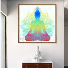 Абстрактный цвет статуя Будды лотоса Холст Картина дзен буддийский плакат для медитации гостиной крыльцо настенные художественные фотографии домашний декор