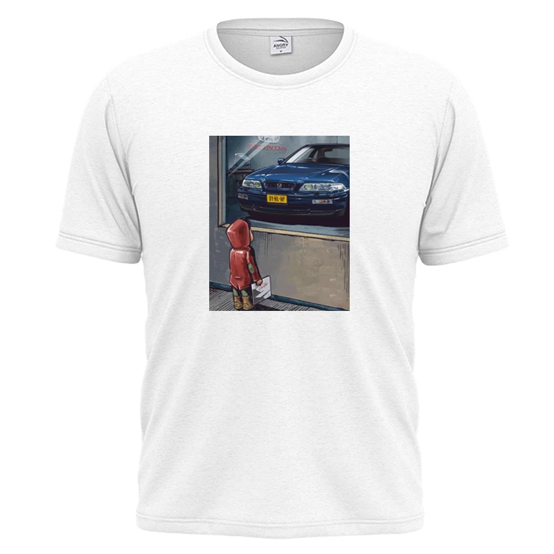 

2021 Summer Out Of The Window Of The Boy's Classic Car Short Sleeve Boy's Dream Car Oversize T-Shirt