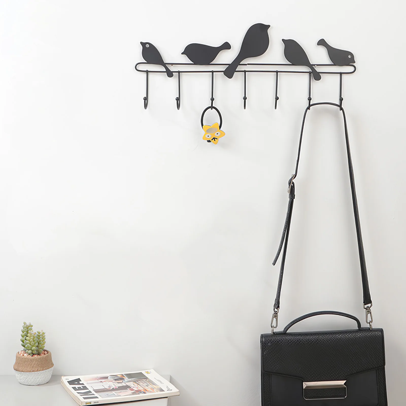 

Cute Bird Nordic Style Super Load-Bearing Kitchen Storage Racks Perforation-Free Racks Kitchen Storage Racks For Fitting Rooms