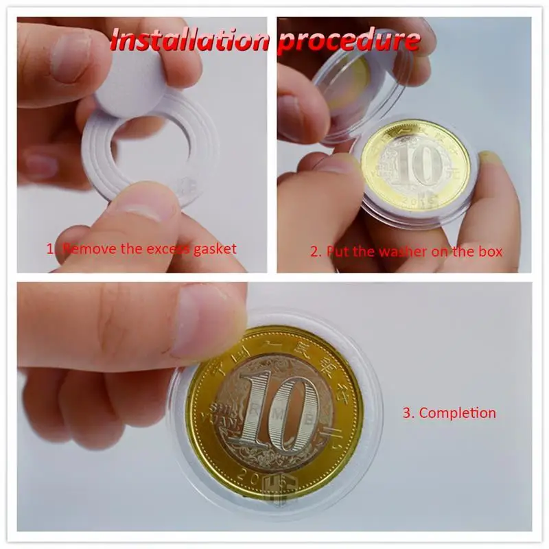 

100PCS Coin Collection Case With Adjustment Pad Antioxidative Wooden Commemorative Coins Storage Box For Universal