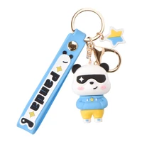 cute cartoon panda pvc animal toys key chain key ring pendant kids present doll hot sale