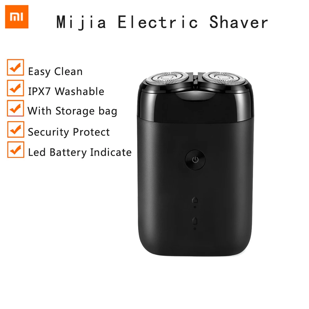 Xiaomi-Afeitadora eléctrica Mijia 2 con cabezal flotante, afeitadora portátil impermeable, recargable por USB, con bolsa de almacenamiento, indicador LED