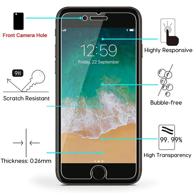 2/5 шт защитное закаленное стекло для iphone 7 5 5s 5se 6 6s 8 plus X Xs Max XR полное Экран протектор Закаленное стекло пленка