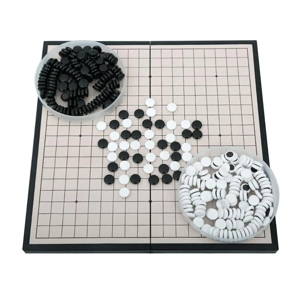 

Portable Magnetic Go Game Set With Single Convex Magnetic Plastic Stones Set Go Board for Party Travel