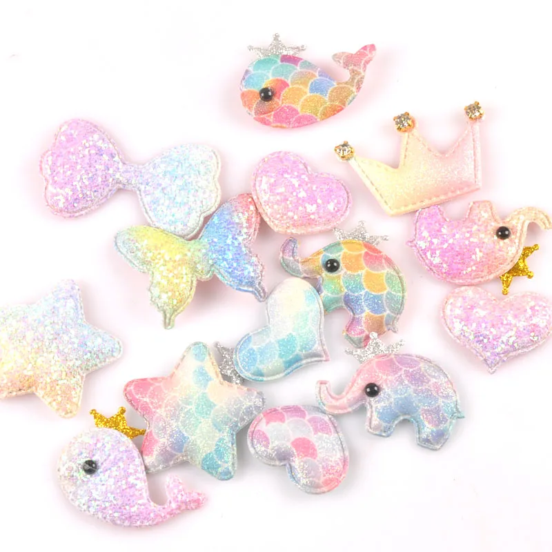 5 шт. патчи с животными блестящая ткань аппликация для рукоделия одежды сделай