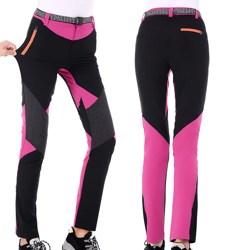 

Summer Thin Stretch Quick Dry Hiking Pants Women Breathable Outdoor Sports Patchwork Trousers Camping Trekking Cycling Clothing