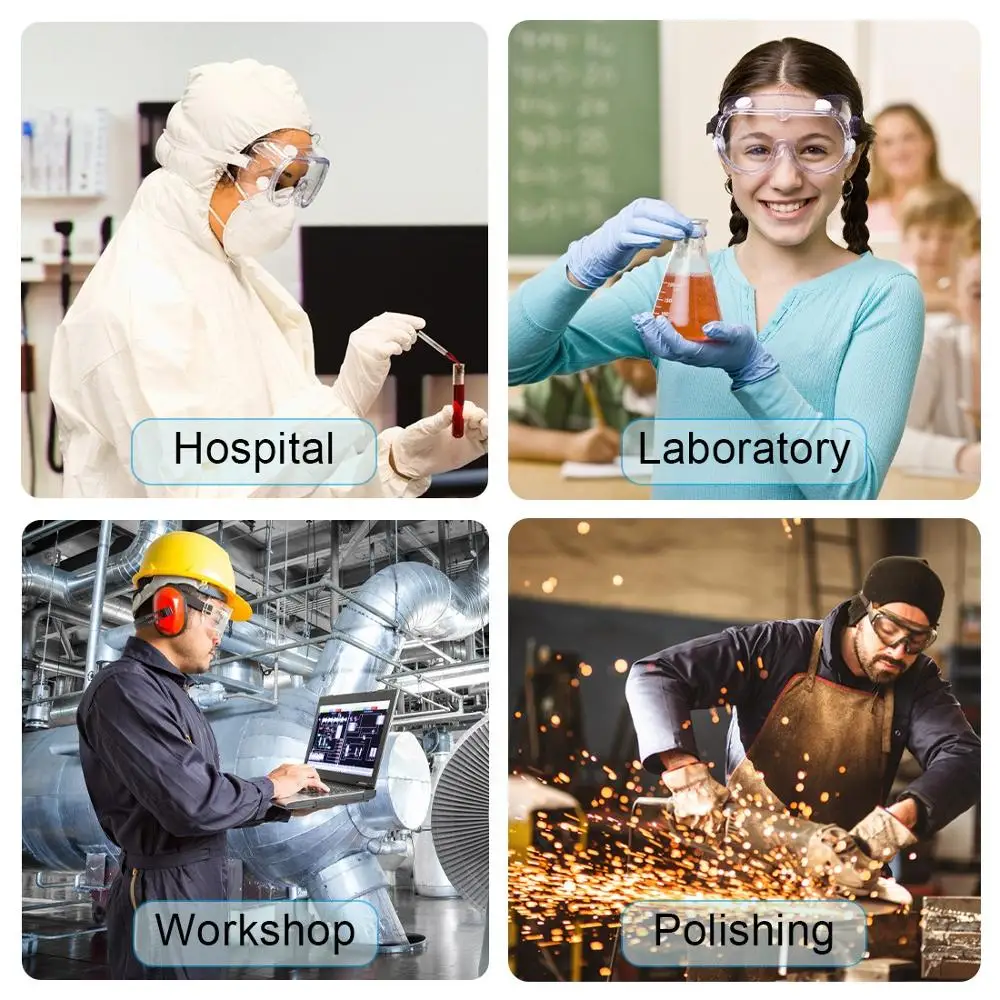 

2 Pcs Labour Protection Safety Glasses Goggles, Unisex Cycling Accessories Anti-Scratch UV400 Protection Prevent Dust Wind