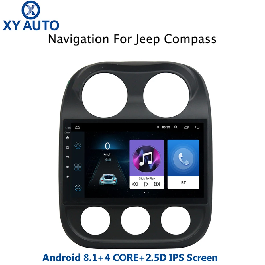10 1 дюймов 2.5D IPS Закаленное HD Мульти сенсорный экран Android 8 NAVI для Jeep Compass 2010 2016 с